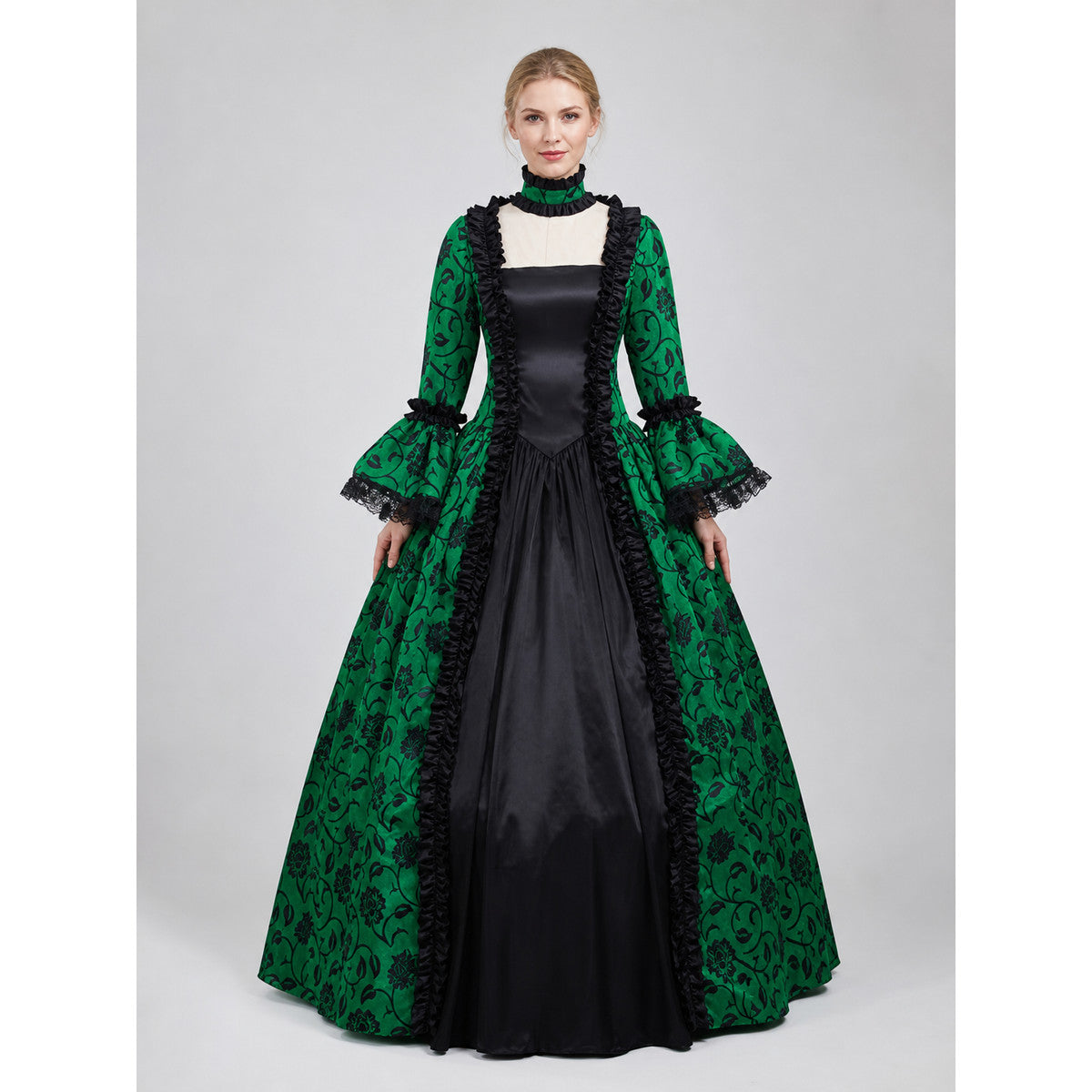 Gothic Victorian-Style Dress for Celebrations on-model view