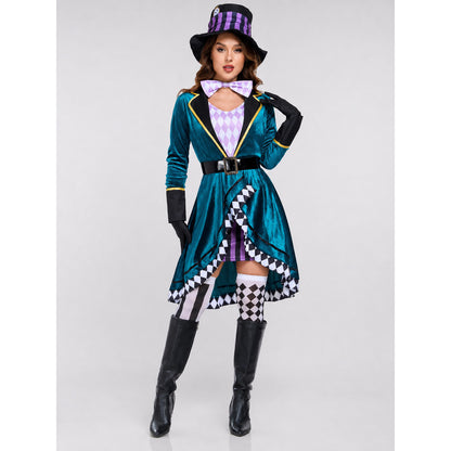 Stage Costume with an Asymmetrical Skirt and Top Hat