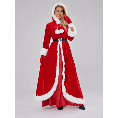 Holiday Costume with Hood and White Trim