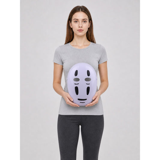 White No-Face Mask for Cosplay with Cutouts