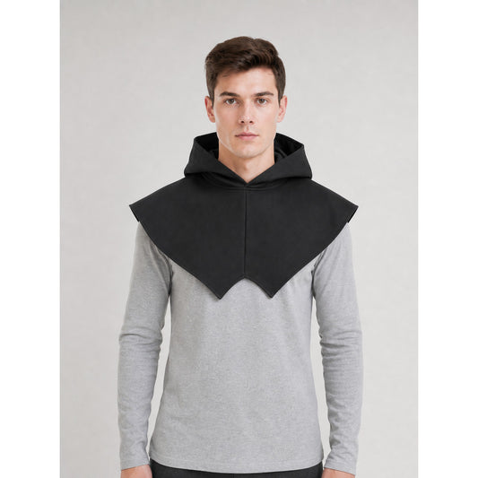 Black Triangular Hooded Cloak for Cosplay