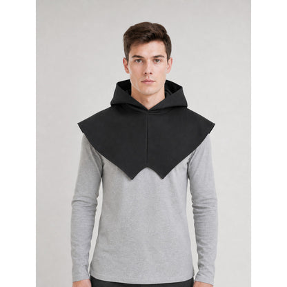 Black Triangular Hooded Cloak for Cosplay on-model view