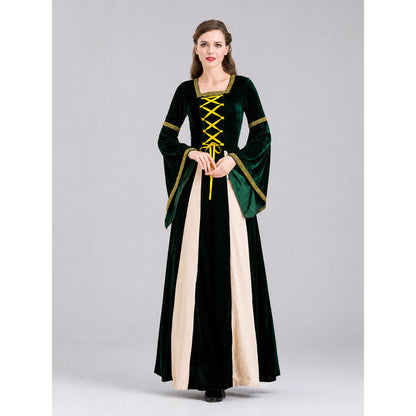 Medieval-Style Carnival Dress with Lacing on-model view