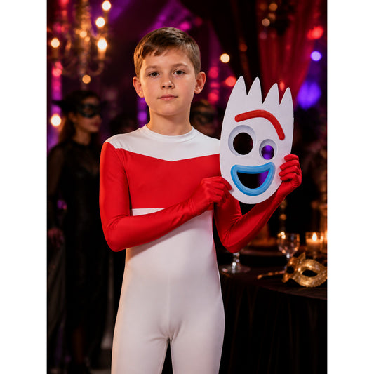 Forky Costume Bodysuit with Mask, Toy Story 4 Character Cosplay Outfit for Kids on-model view