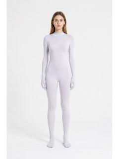 White Jumpsuit with Covered Hands and Feet