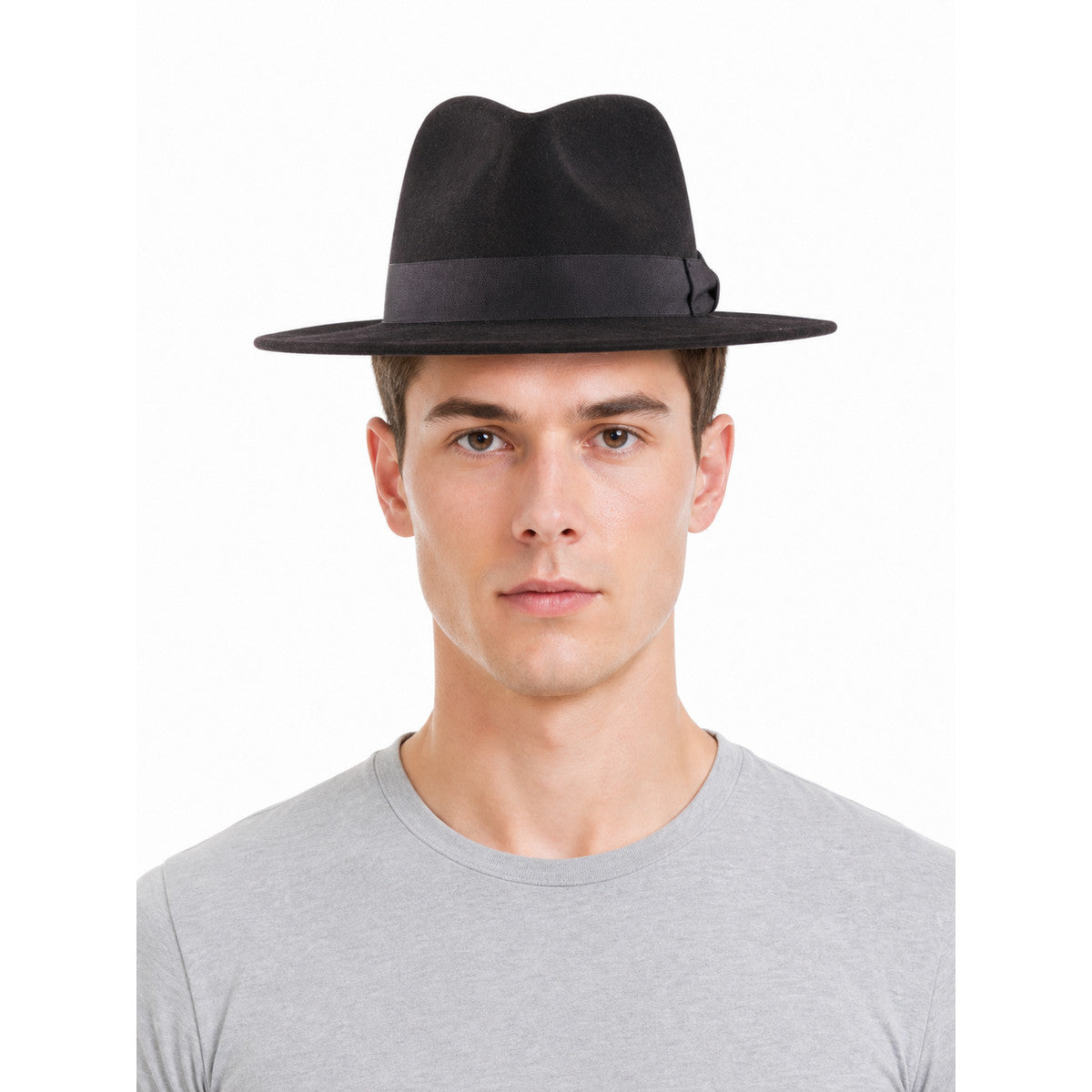 Wide-Brim Carnival Fedora Hat front view
