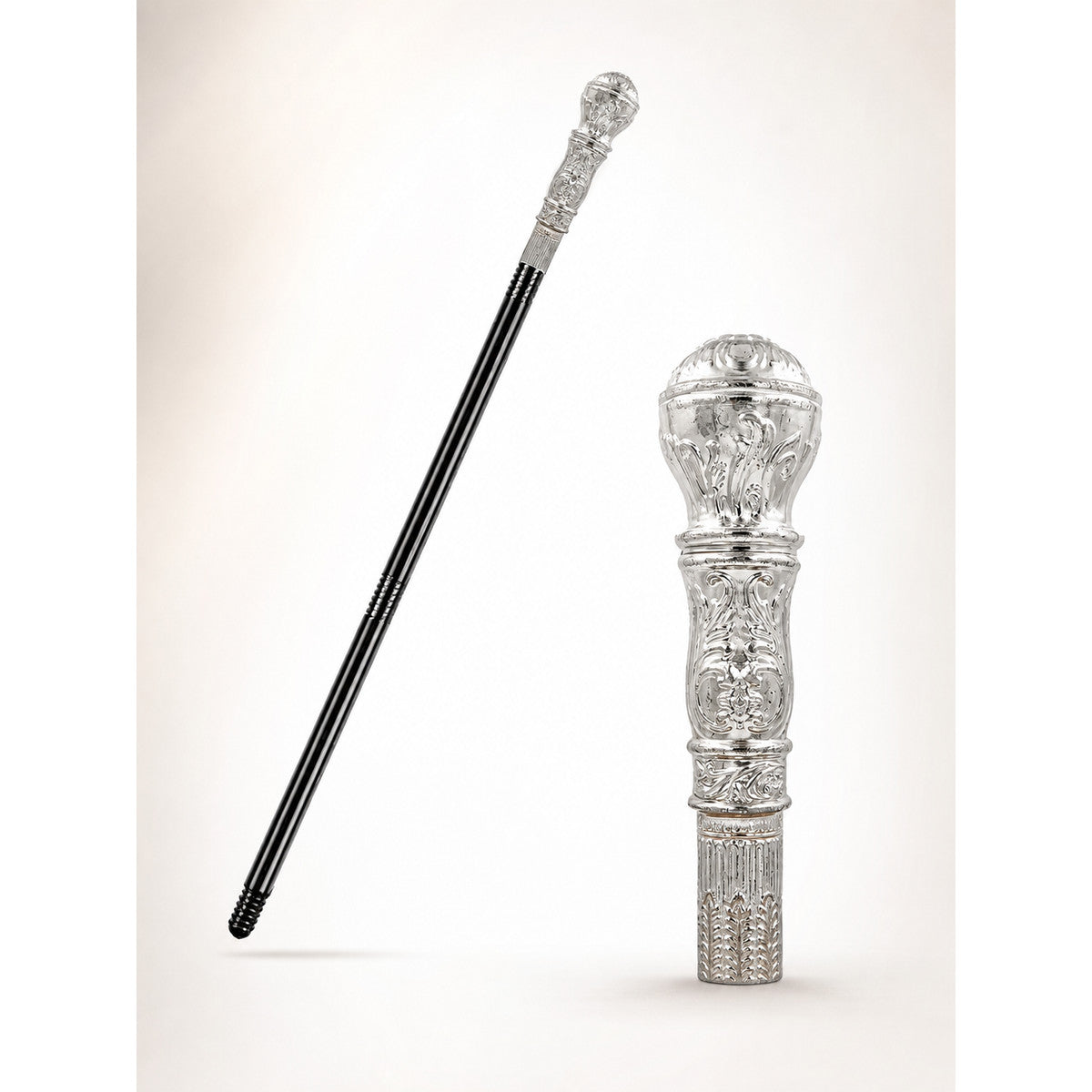 Decorative Cane with a Silver Spherical Handle