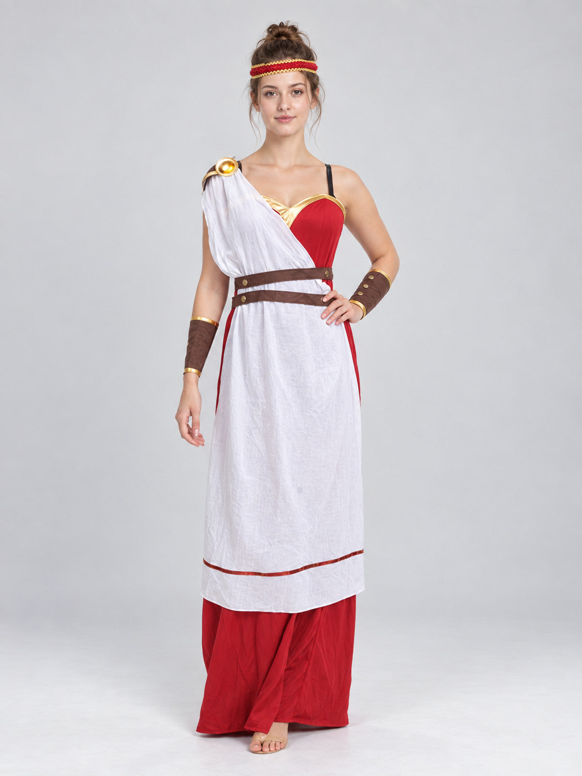 Ancient-Style Carnival Costume with White Drape