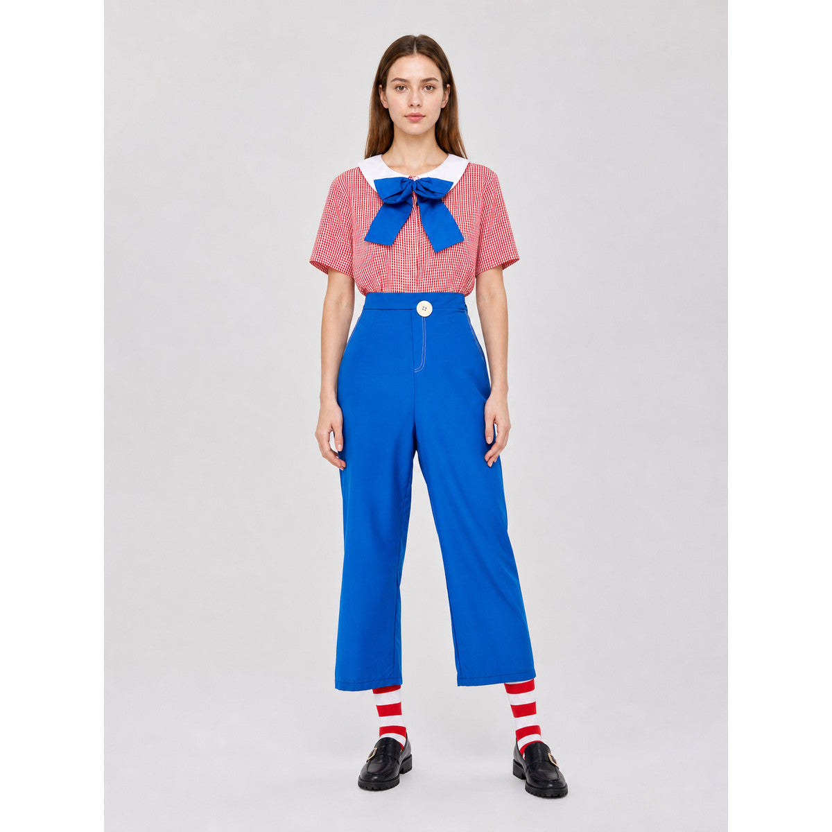 Clown Costume with Pants and a Large Bow Tie on-model view