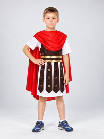 Children’s Roman Warrior Costume with Red Cape
