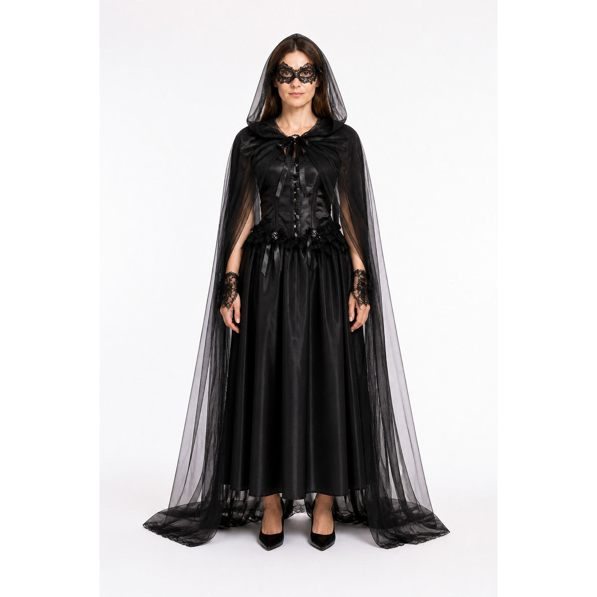 Witch Costume with Sheer Cape and Mask main product view