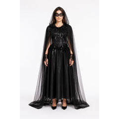 Witch Costume with Sheer Cape and Mask