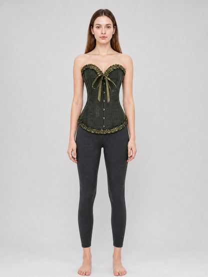 Gothic-Style Ruffled Corset Top on-model view