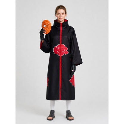 Akatsuki Cosplay Set: Cloak, Mask, Ring, Gloves on-model view