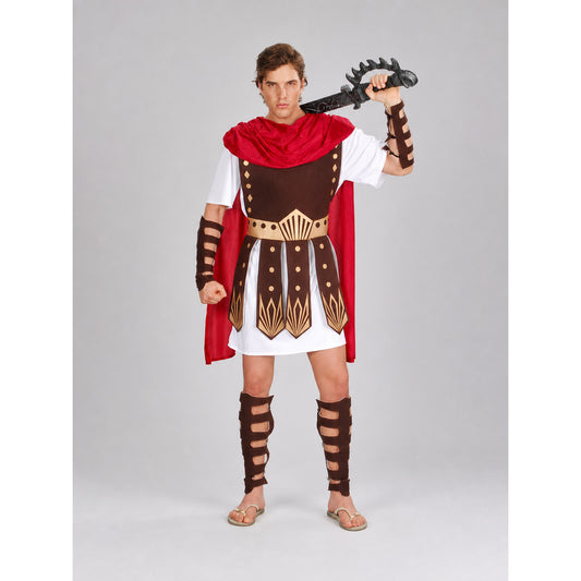 Roman Gladiator Costume with Cape and Accessories