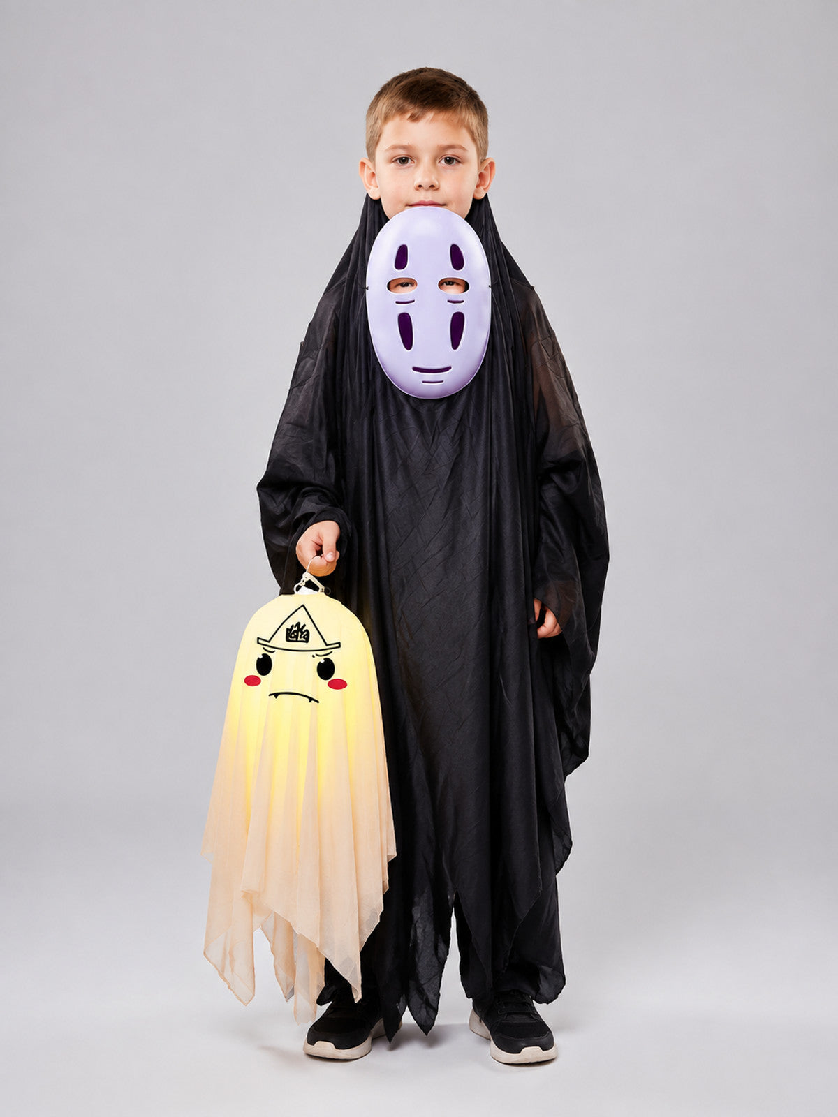 Children's Ghost Costume with Lantern on-model view