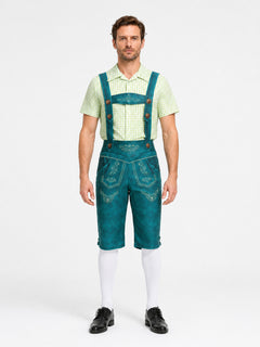 Plaid Bavarian Lederhosen Costume for Oktoberfest