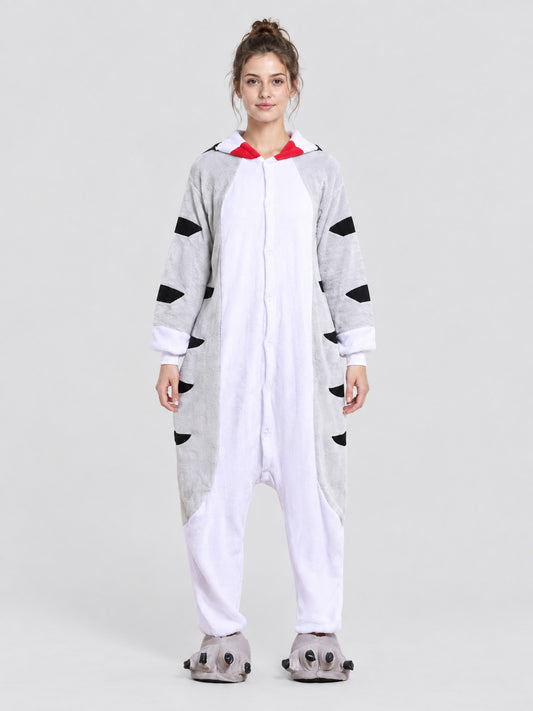 Gray Flannel Sea Lion Kigurumi Jumpsuit