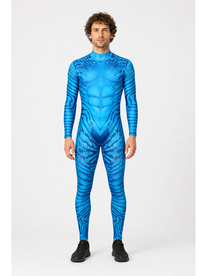 High-Collar Cosplay Jumpsuit with Printed Design main product view