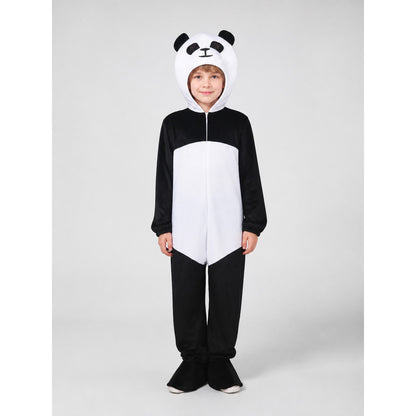 One-piece panda costume for cosplay and themed events on-model view
