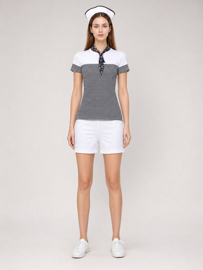 Stage costume in a nautical style with shorts on-model view