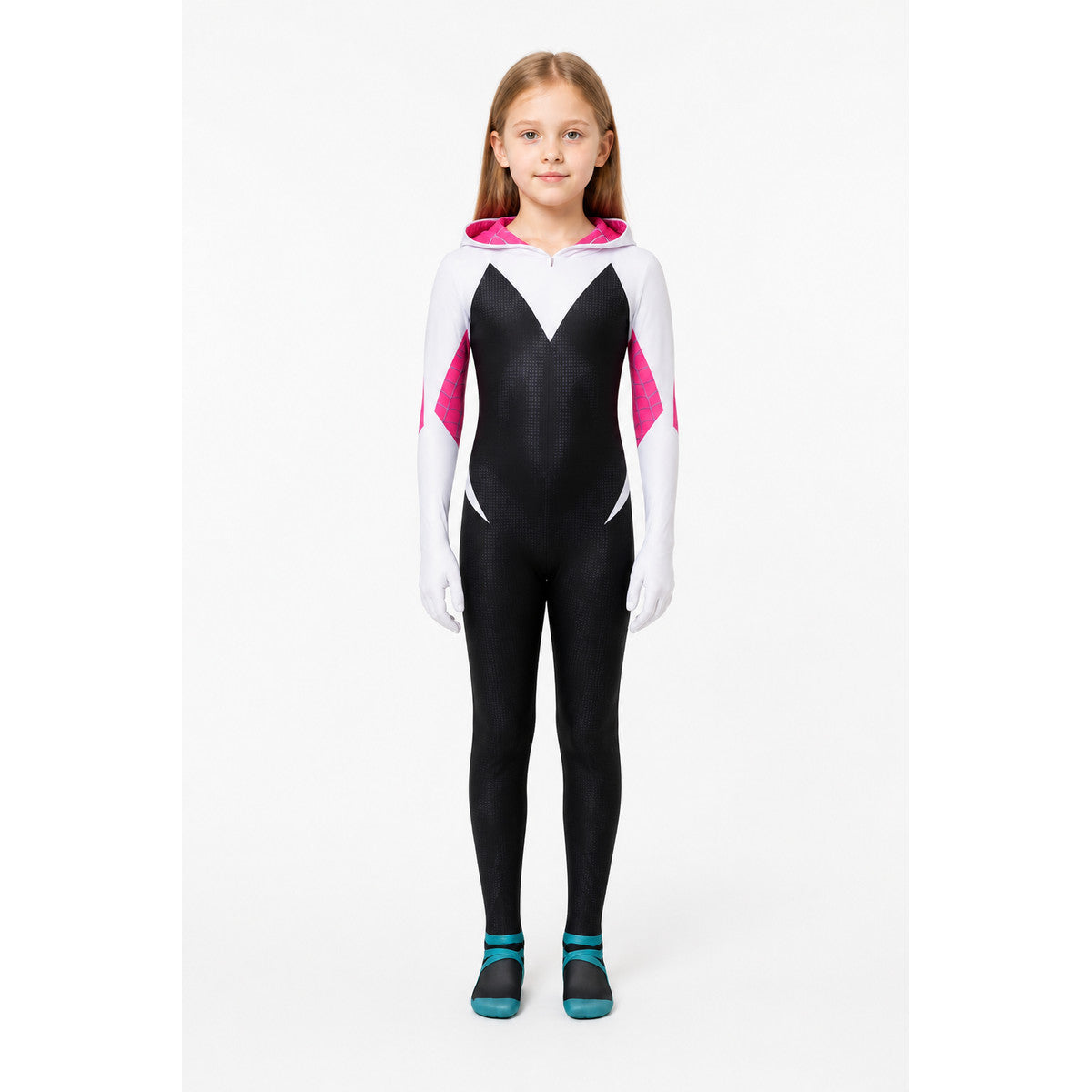 Hooded Ghost-Spider Jumpsuit for Halloween main product view