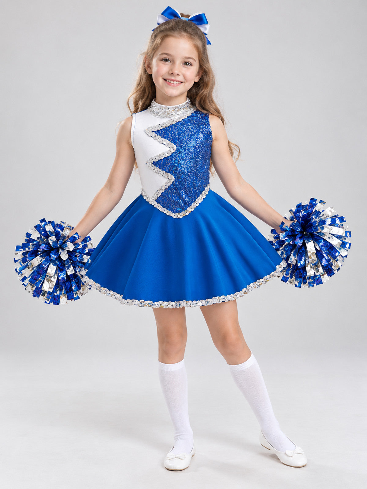 Kids' Sequin and Bow Dress for Performances and Dance