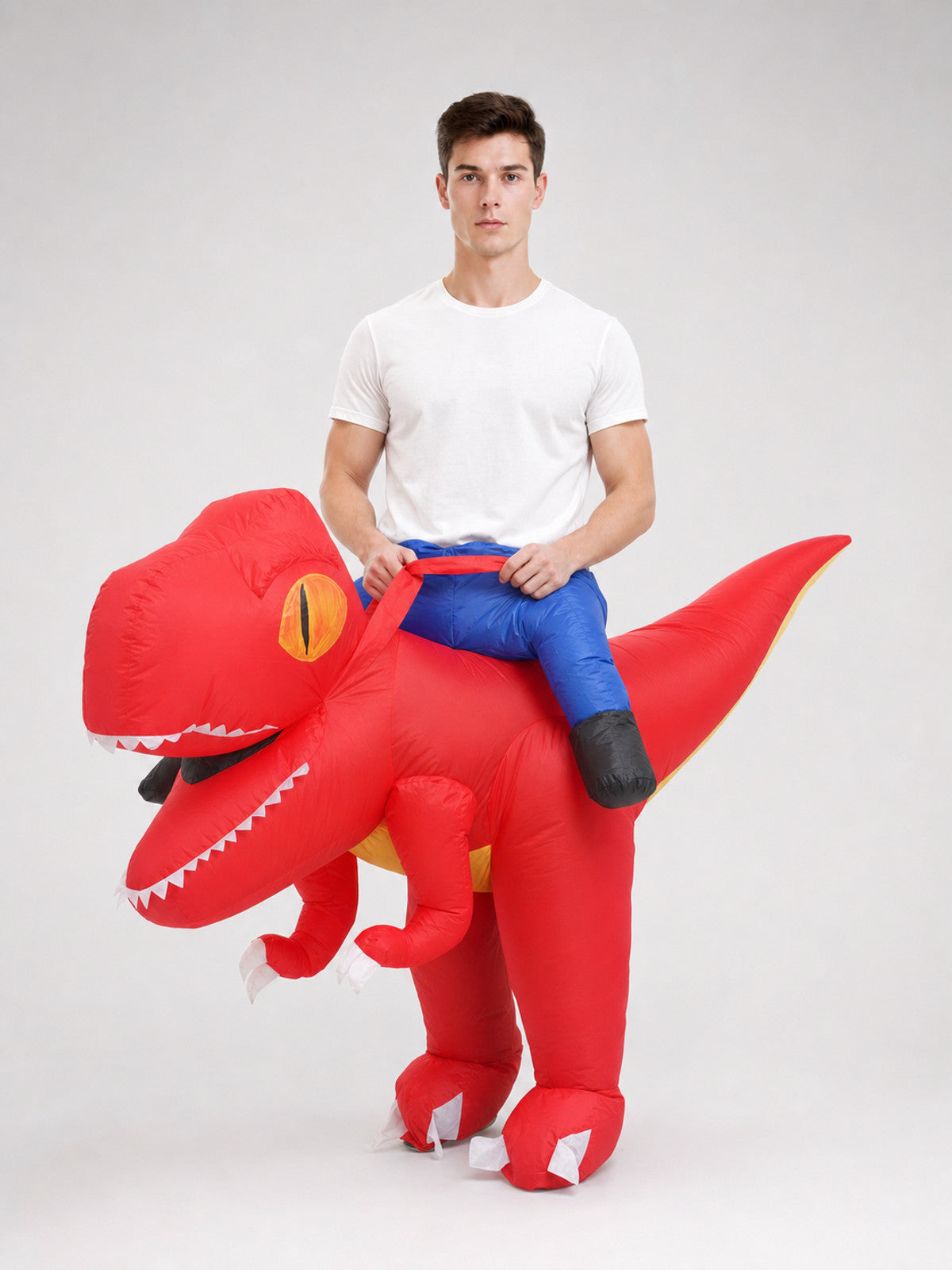 Red Inflatable T-Rex Dinosaur Costume for Parties