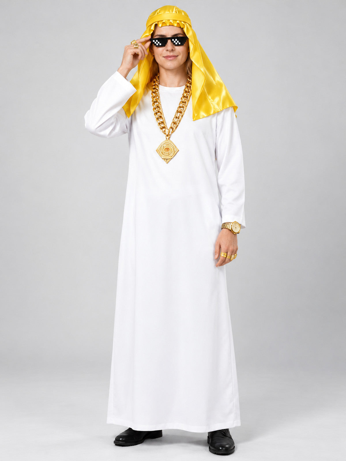 Themed Costume with Yellow Head Scarf and Accessories