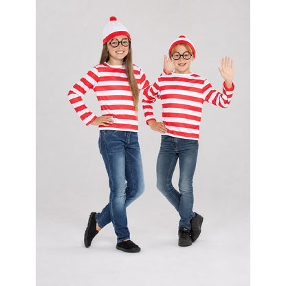 Red and White Striped T-Shirt for Cosplay
