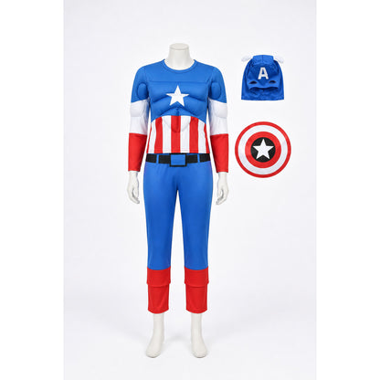 Captain America Costume with Muscles and Shield main product view