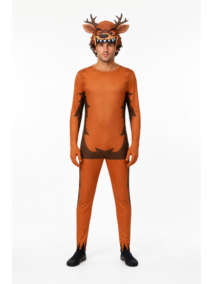 Brown Deer Jumpsuit with Mask and Antlers main product view
