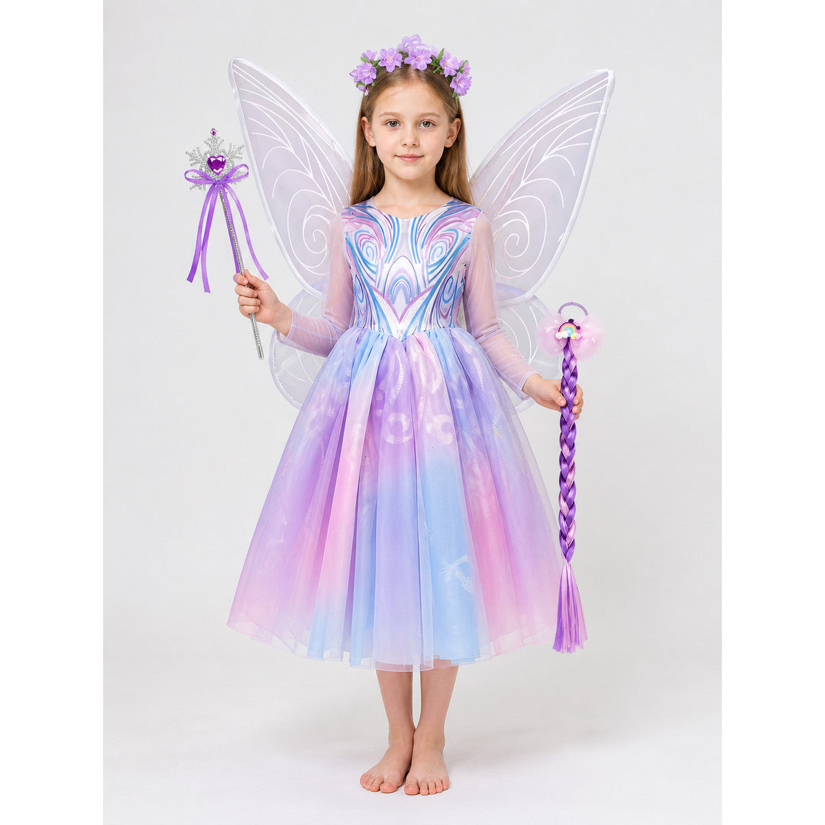 Fairy Princess Costume with Butterfly Wings main product view