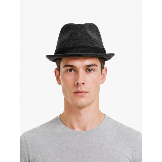 Carnival Hat with Black Ribbon and Short Brim