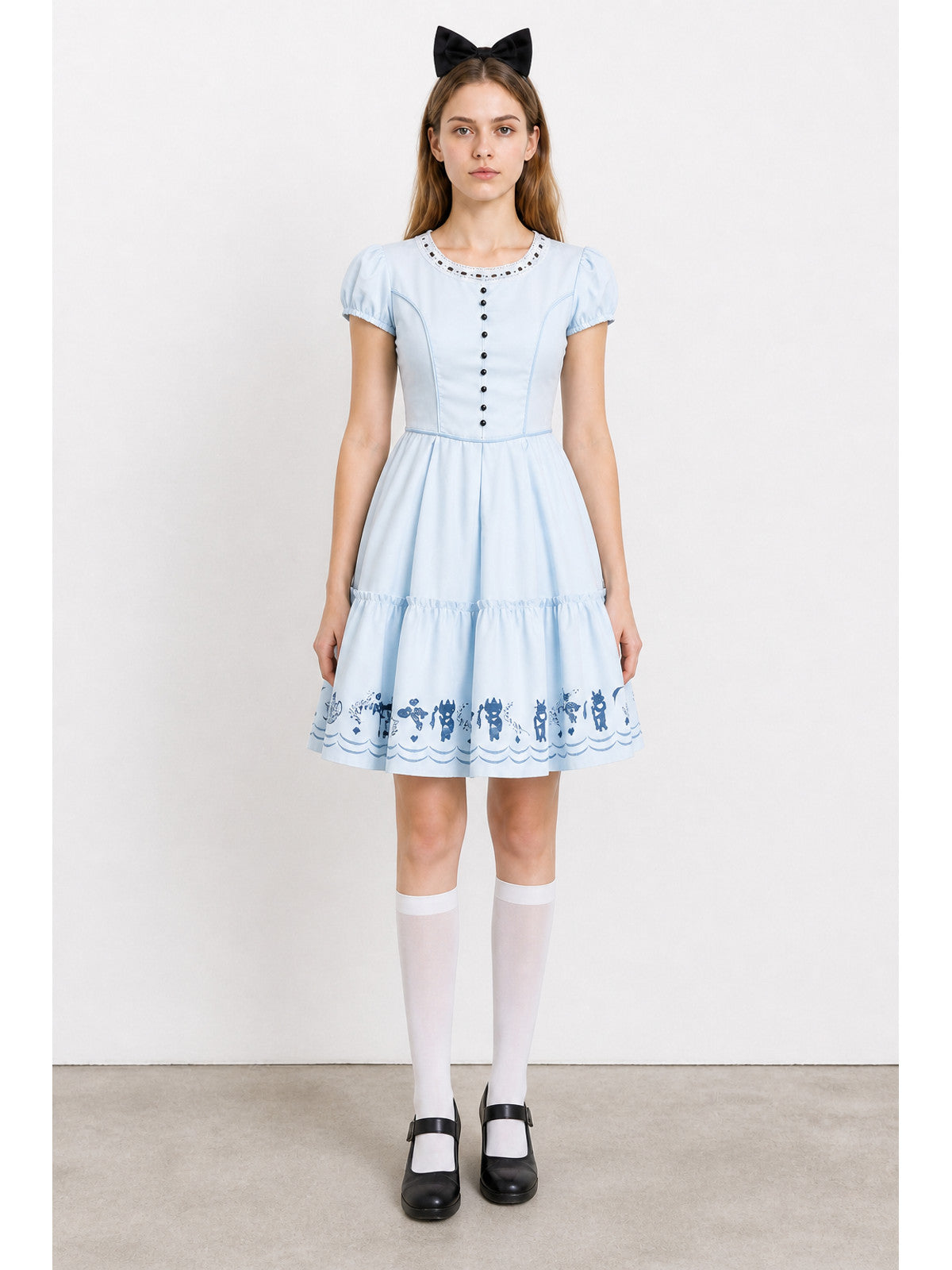 Blue Cosplay Dress with Lace Collar main product view