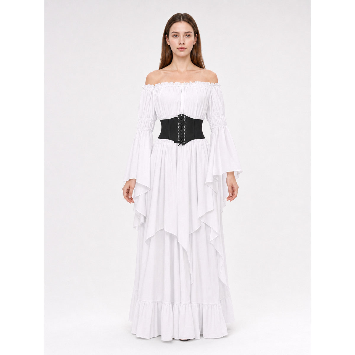 Medieval Maxi Dress with Corset Panel