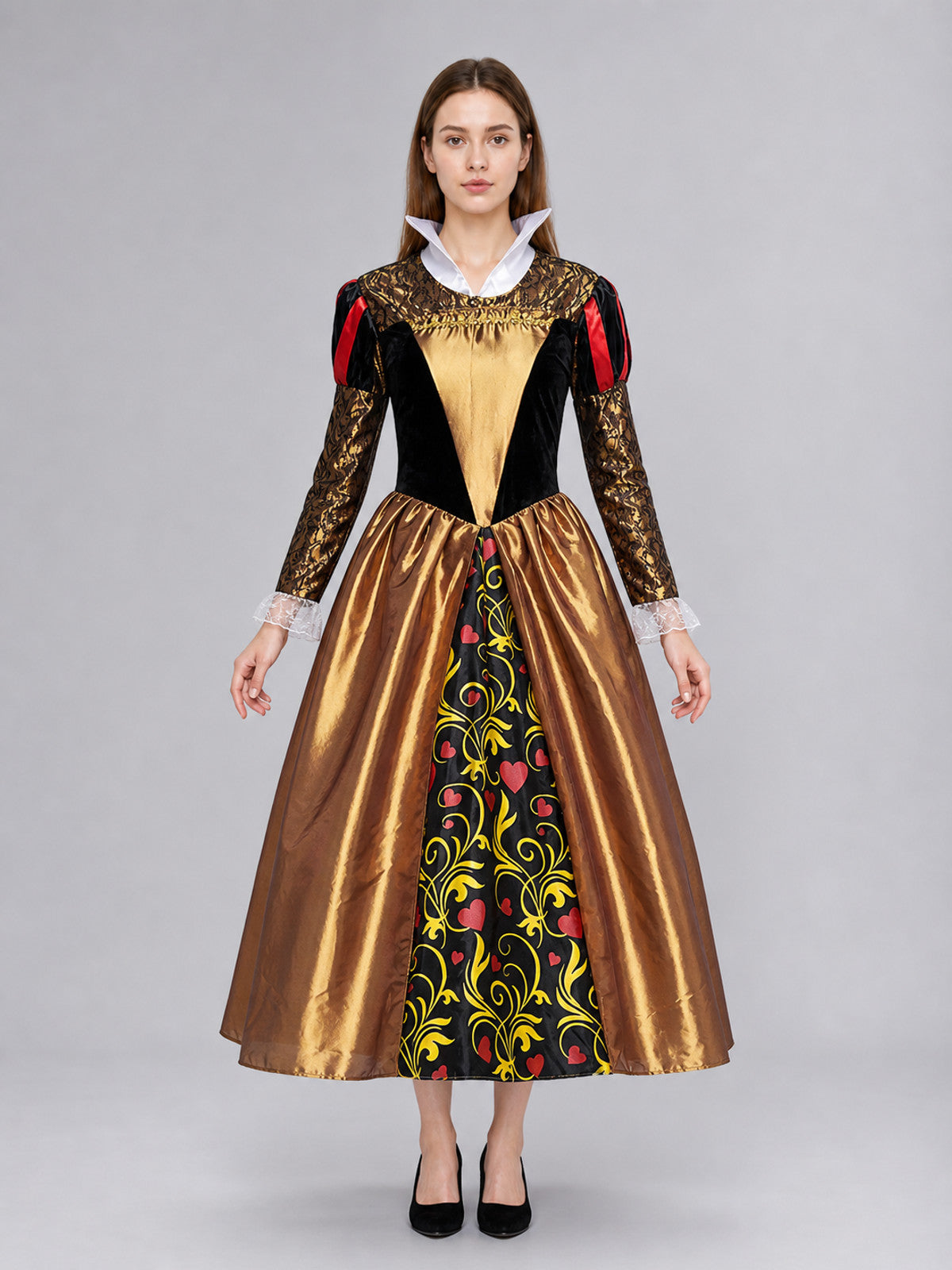 Fantasy-Style Queen of Hearts Cosplay Dress front view