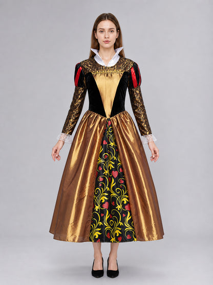 Fantasy-Style Queen of Hearts Cosplay Dress front view