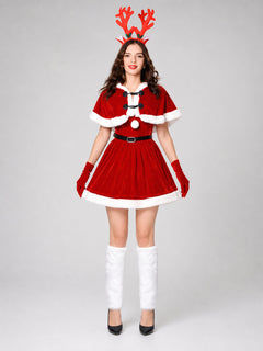 Short Christmas Dress with Reindeer Antlers