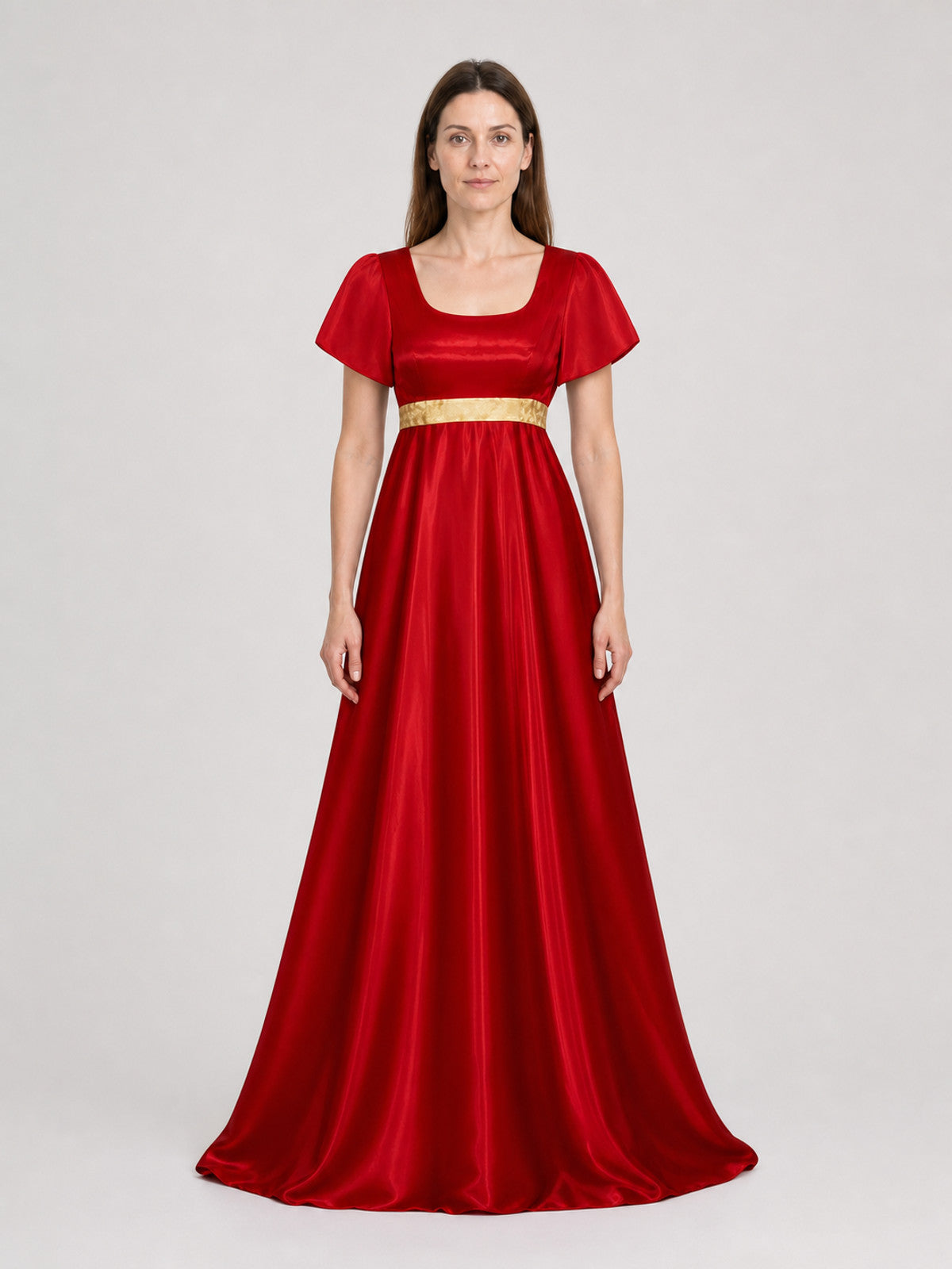 Bridgerton Cosplay Dress, Red, Long on-model view