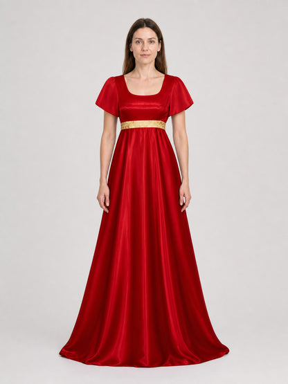 Bridgerton Cosplay Dress, Red, Long on-model view