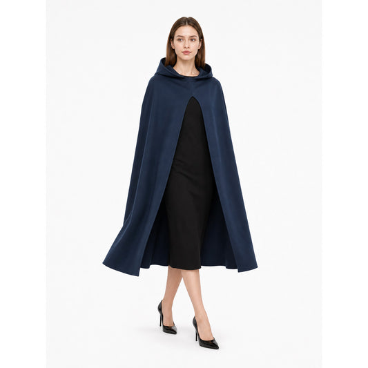 Dark Blue Hooded Costume Cloak
