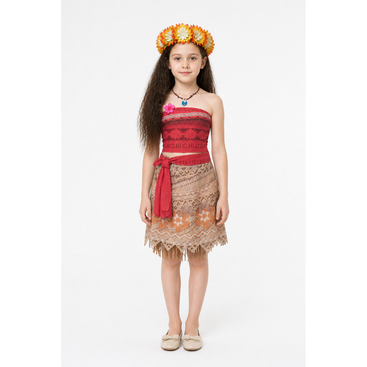 Moana Costume with Skirt and Wig main product view