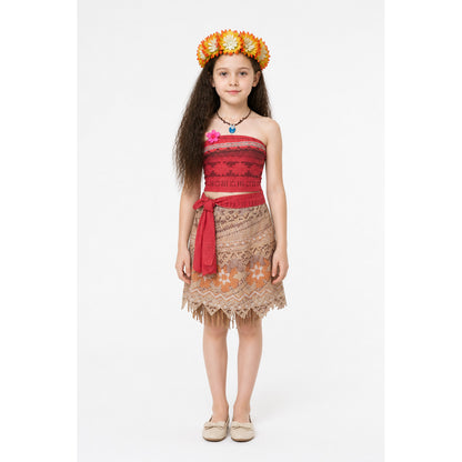 Moana Costume with Skirt and Wig main product view