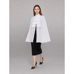 White Blouse with Jabot and Long Sleeves