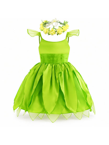 Disney Flower Fairy Dress Up Girls Cosplay Princess Dress Wings Halloween Elves main product view