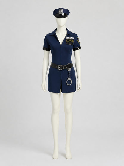 Halloween Police Costume with Accessories S-XXXL on-model view