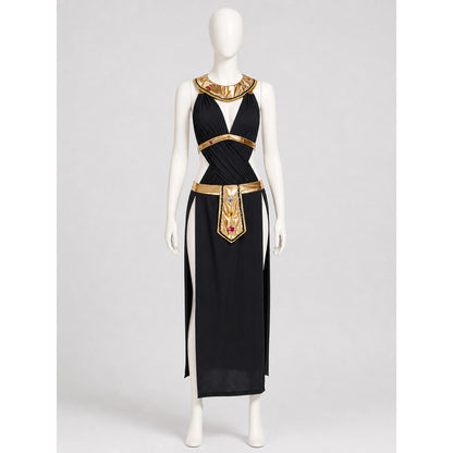 Black Cleopatra Costume with Gold Decoration