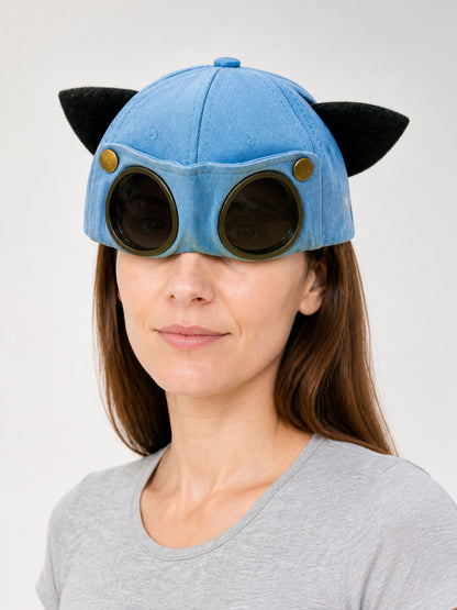 Carnival Cap with Ears and Round Lenses main product view