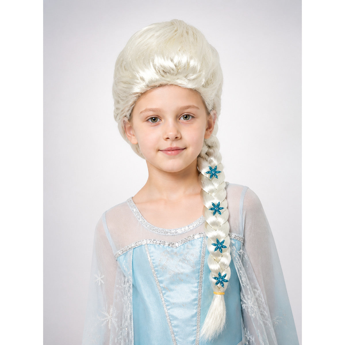Carnival Wig, Light Gold with Blue Snowflakes main product view